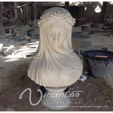 hot sale designer home decor stone carving female marble busts